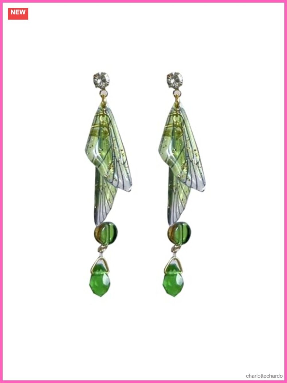Crystal Butterfly Wing Dangle Earrings Cubic Zirconia Tassel Drop Wedding